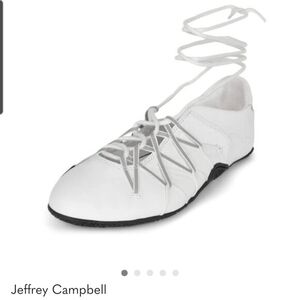 Jeffrey Campbell White Lace-Up Flats